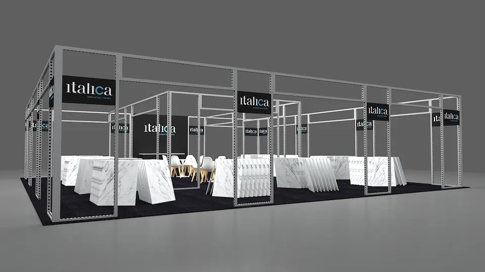 Purple Exhibits 3D booth concept for Italica