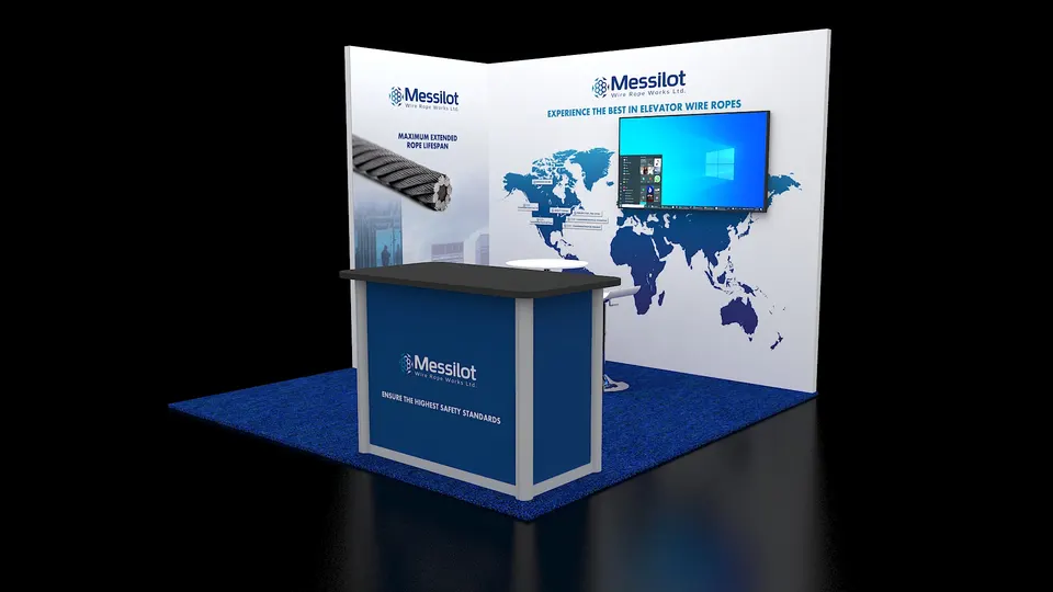 Purple Exhibits 3D booth concept for Messilot