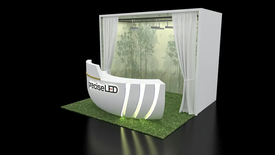 Purple Exhibits 3D booth concept for precise LED