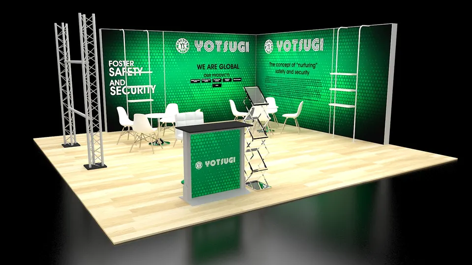 Purple Exhibits 3D booth concept for Yotsugi