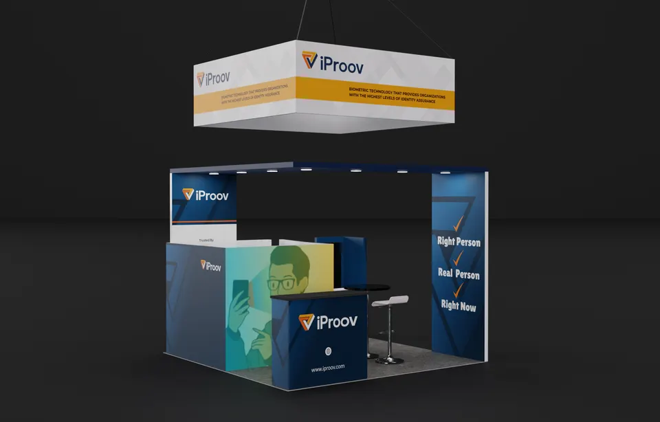 Purple Exhibits 3D booth concept for iProov
