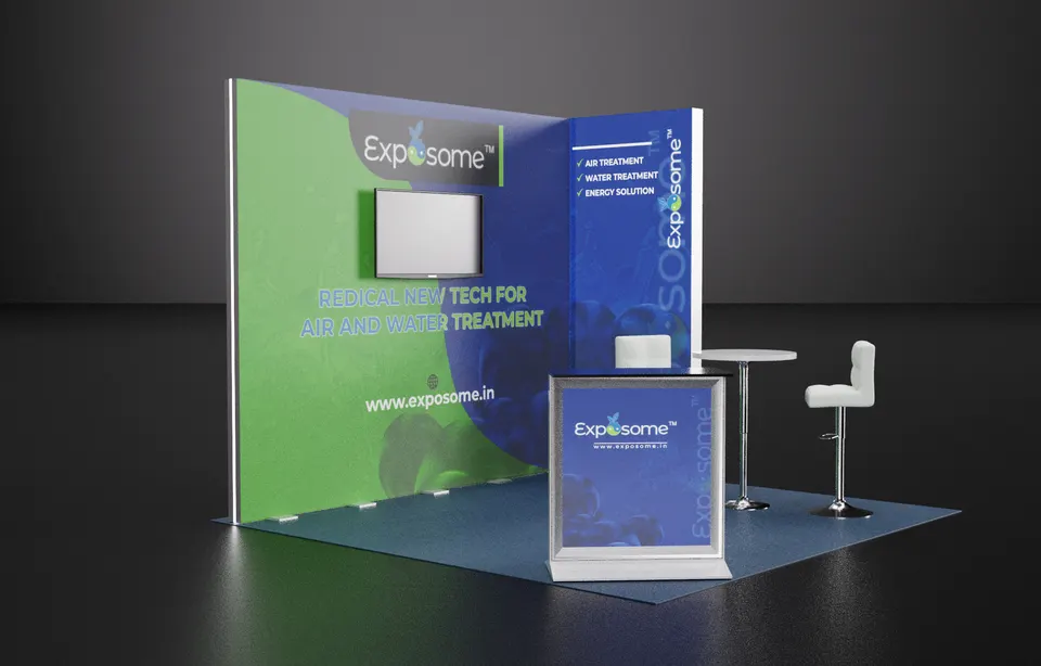 Purple Exhibits 3D booth concept for Exposome