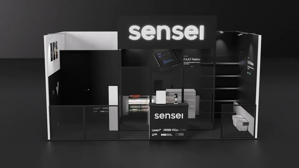 Purple Exhibits 3D booth concept for sensei