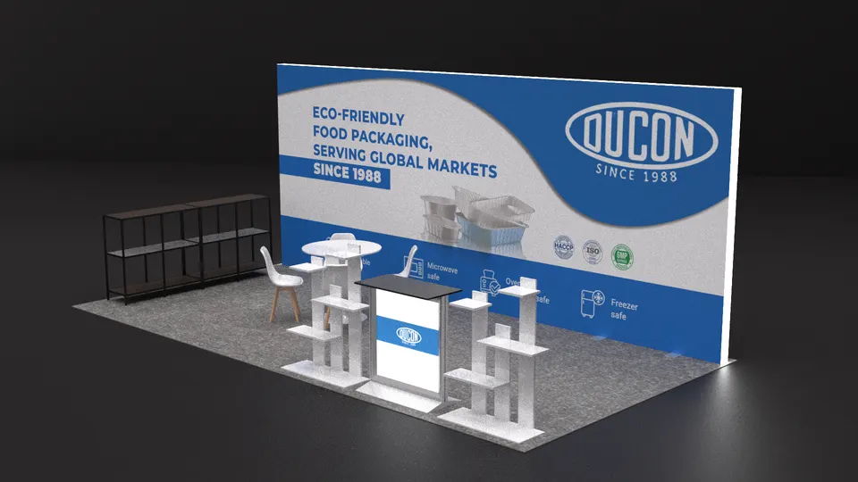 Purple Exhibits 3D booth concept for Ducon