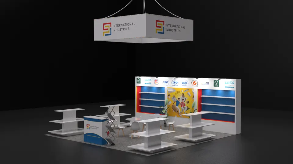 Purple Exhibits 3D booth concept for International Industries
