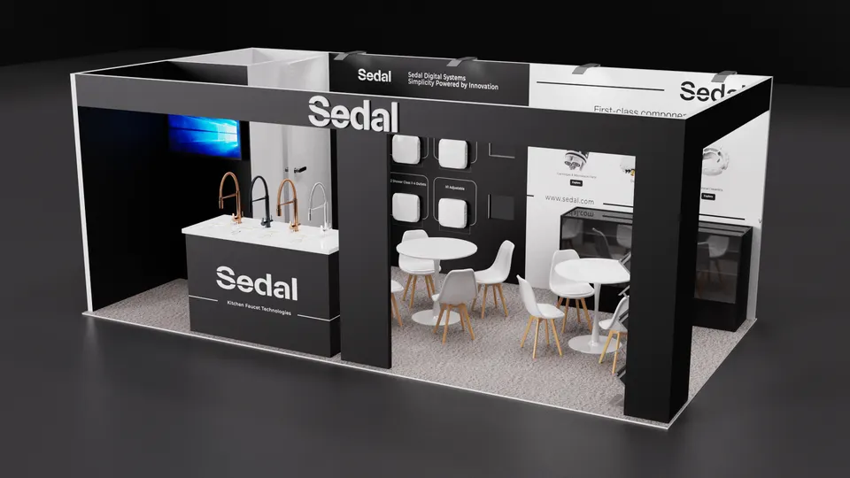 Purple Exhibits 3D booth concept for Sedal