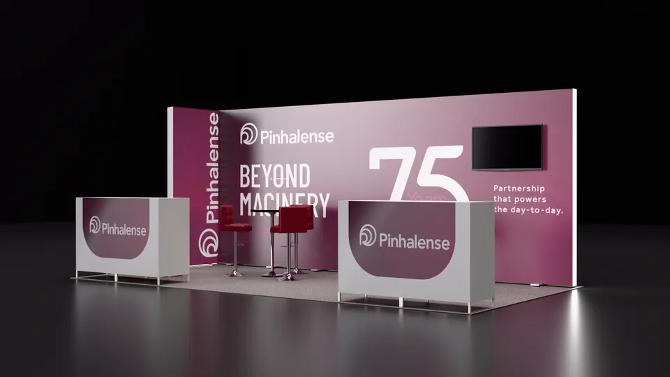 Purple Exhibits 3D booth concept for Pinhalense