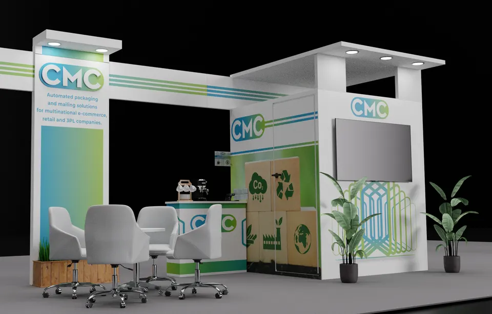 Purple Exhibits 3D booth concept for CMC