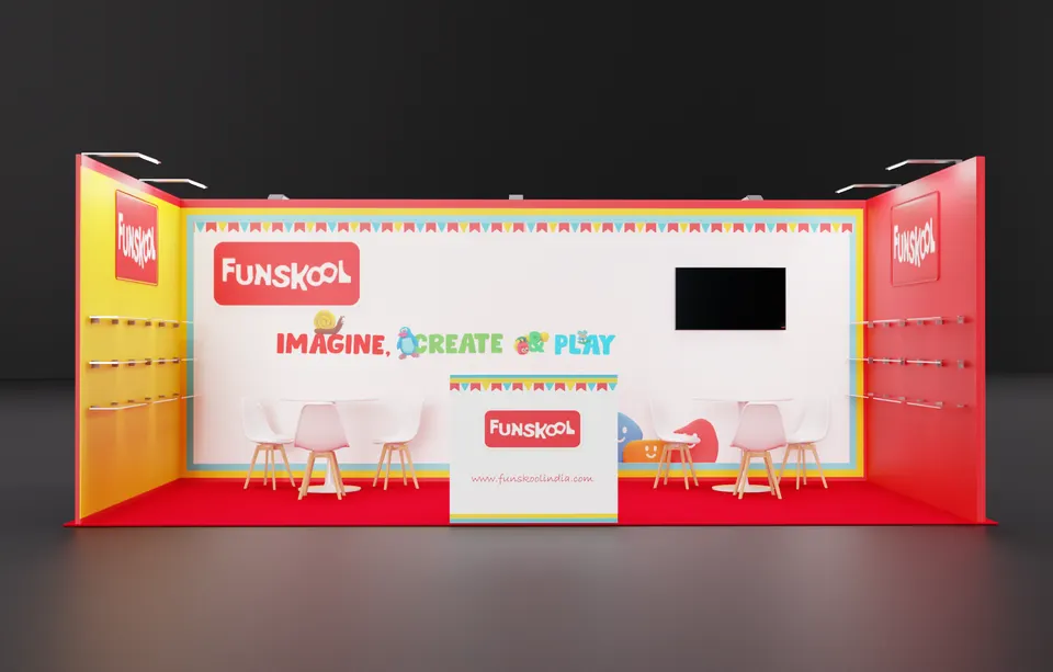 Purple Exhibits 3D booth concept for Funskool