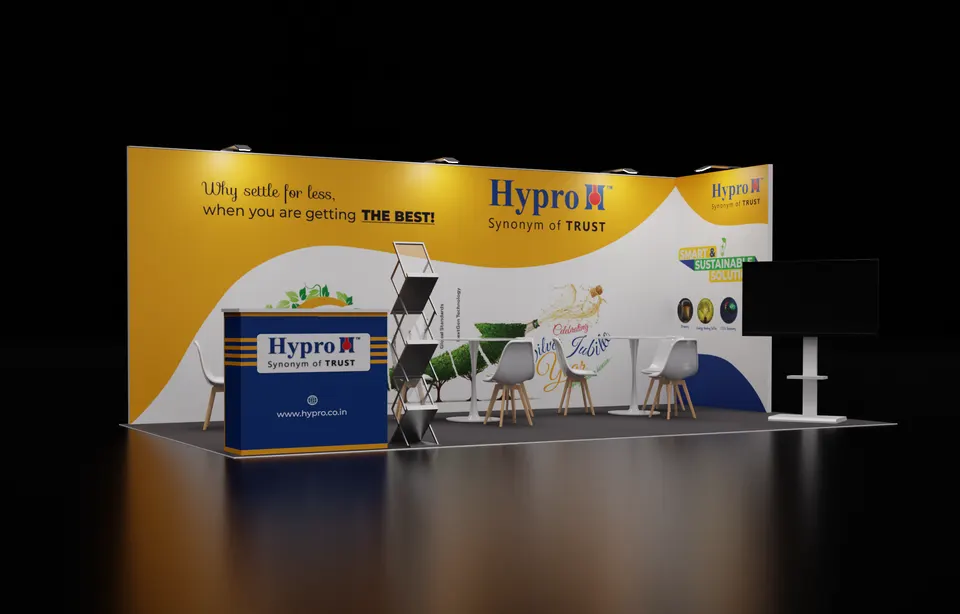Purple Exhibits 3D booth concept for Hypro