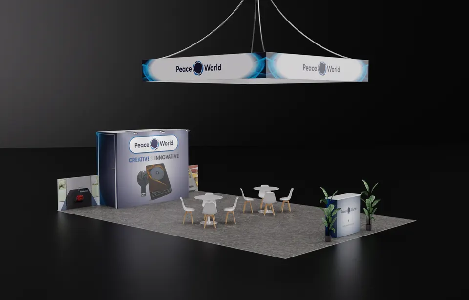 Purple Exhibits 3D booth concept for Peace World