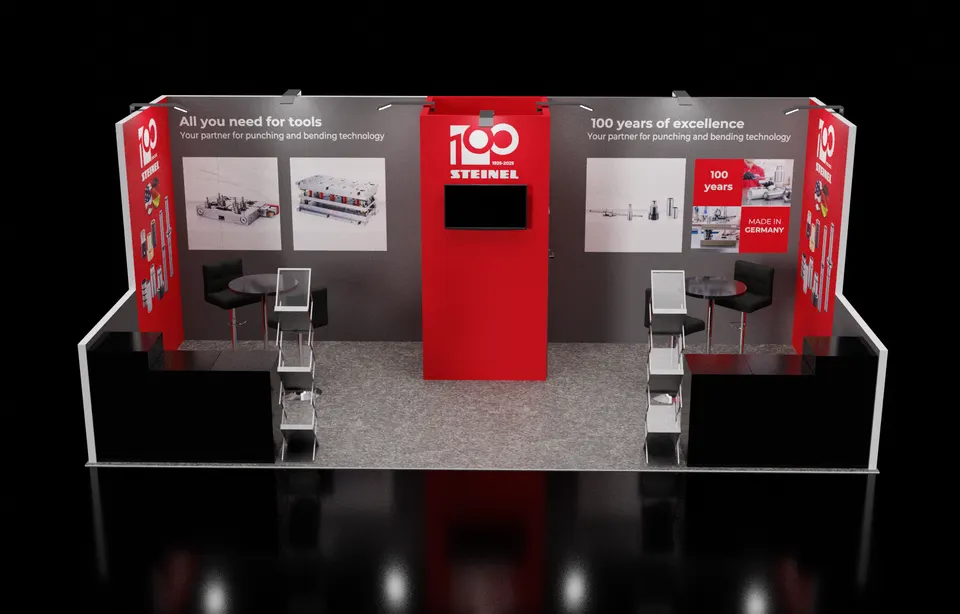 Purple Exhibits 3D booth concept for Steinel