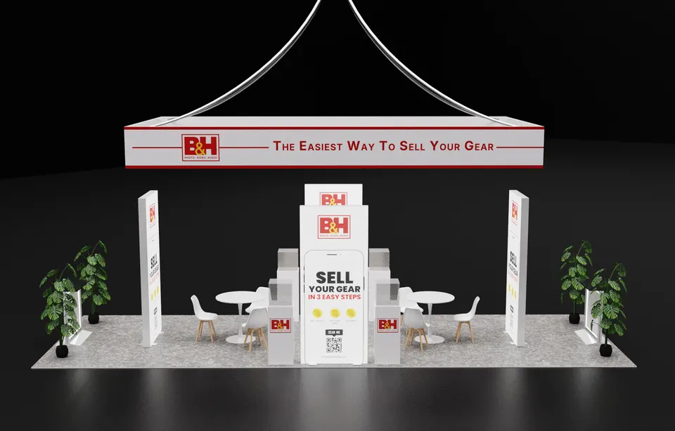 Purple Exhibits 3D booth concept for B&H