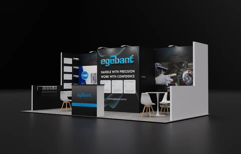 Purple Exhibits 3D booth concept for Egebant