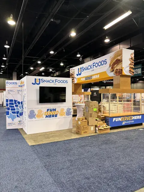 J&J Snack Foods trade show exhibit designed by Purple Exhibits