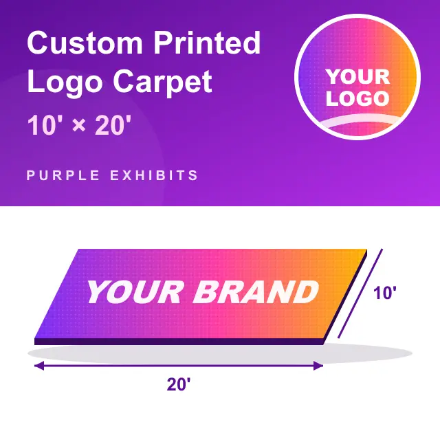 Custom Printed Logo Carpet, 10 x 20 ft