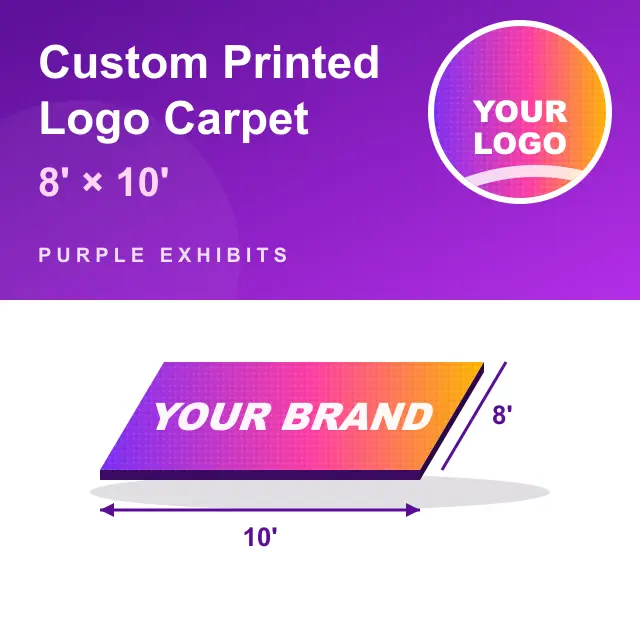 Custom Printed Logo Carpet, 8 x 10 ft