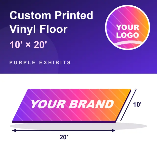 Custom Printed Vinyl Floor, 10 x 20 ft