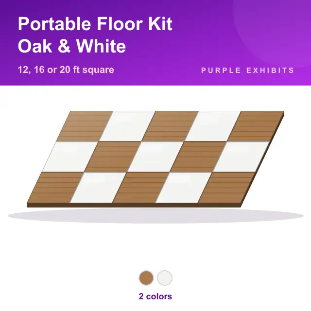 Portable Floor Kit, Oak & White Checker