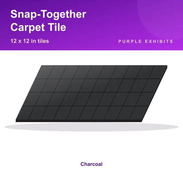 Snap-Together Carpet Tile, 12 x 12 in