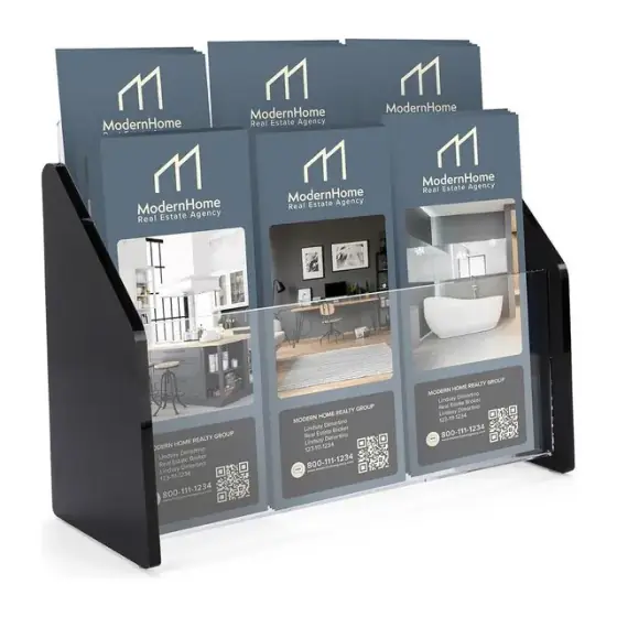 Two-Tier Tabletop Brochure Holder, 6 Pockets