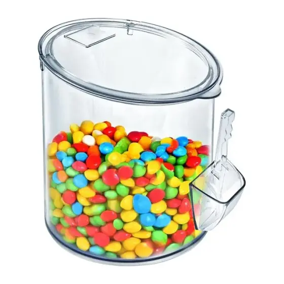 Clear Acrylic Candy Bin with Scoop, 2.5 Gal