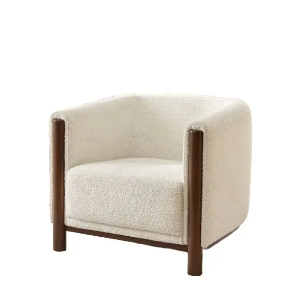 Cream Boucle Accent Chair
