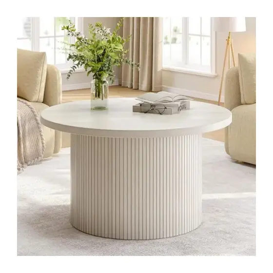 Round Coffee Table, 31.5", White