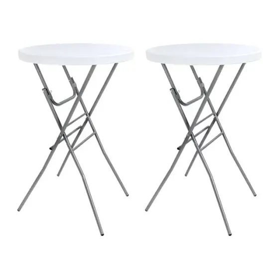 Folding High-Top Tables, White, Set of 2
