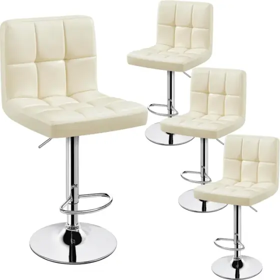 Swivel Barstool, Adjustable, Set of Four