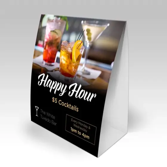 Table tents, stickers & extras