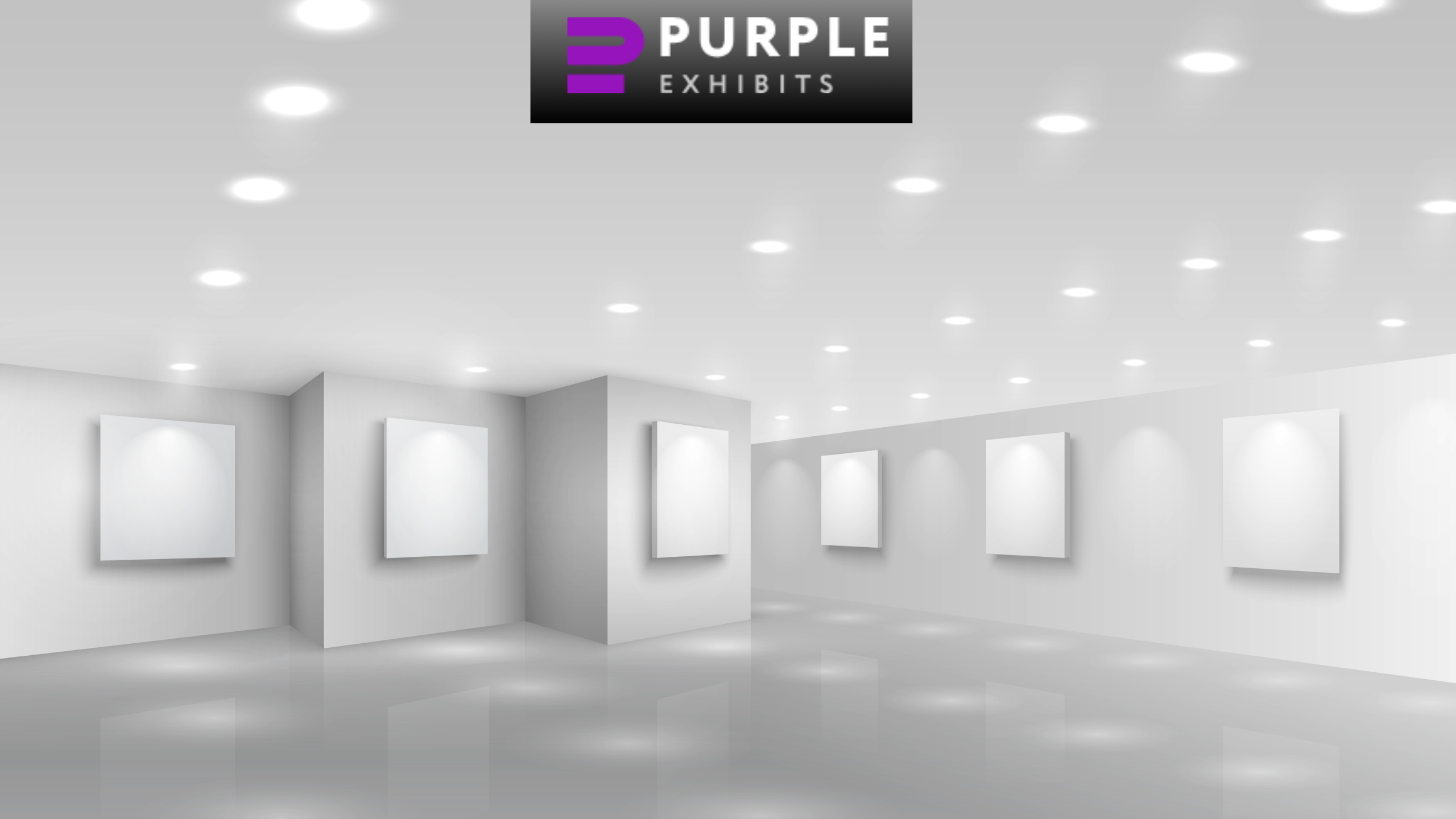 Minimalist exhibition space with focused lighting, created by Chicago Trade Show Experts known for Chicago Trade Show Booth Design excellence.