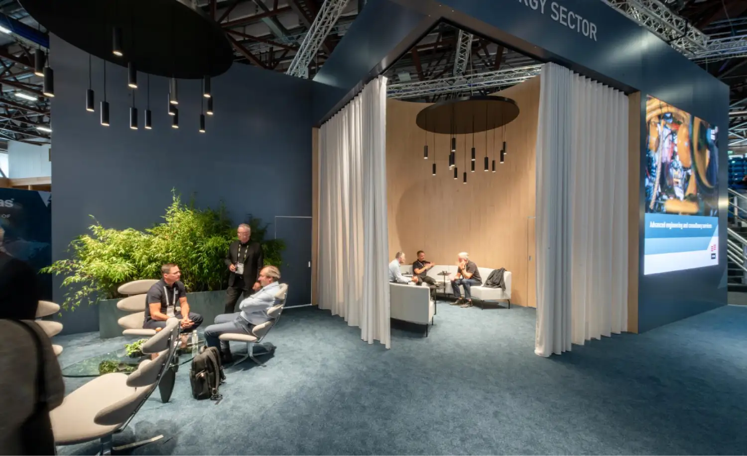 Private meeting area inside an exhibit