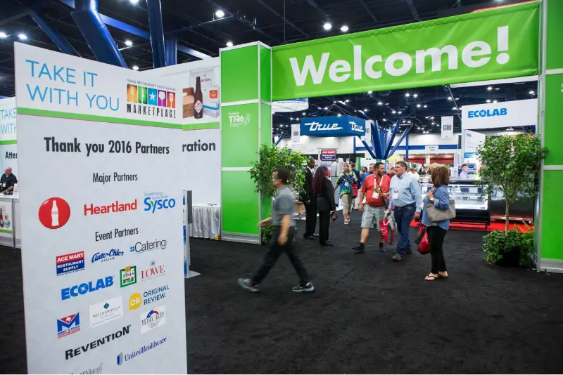 Texas Restaurant Association Marketplace trade show in San Antonio — exhibit services by Purple Exhibits