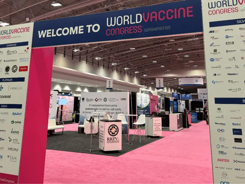 World Vaccine Congress Washington — trade show booth services by Purple Exhibits
