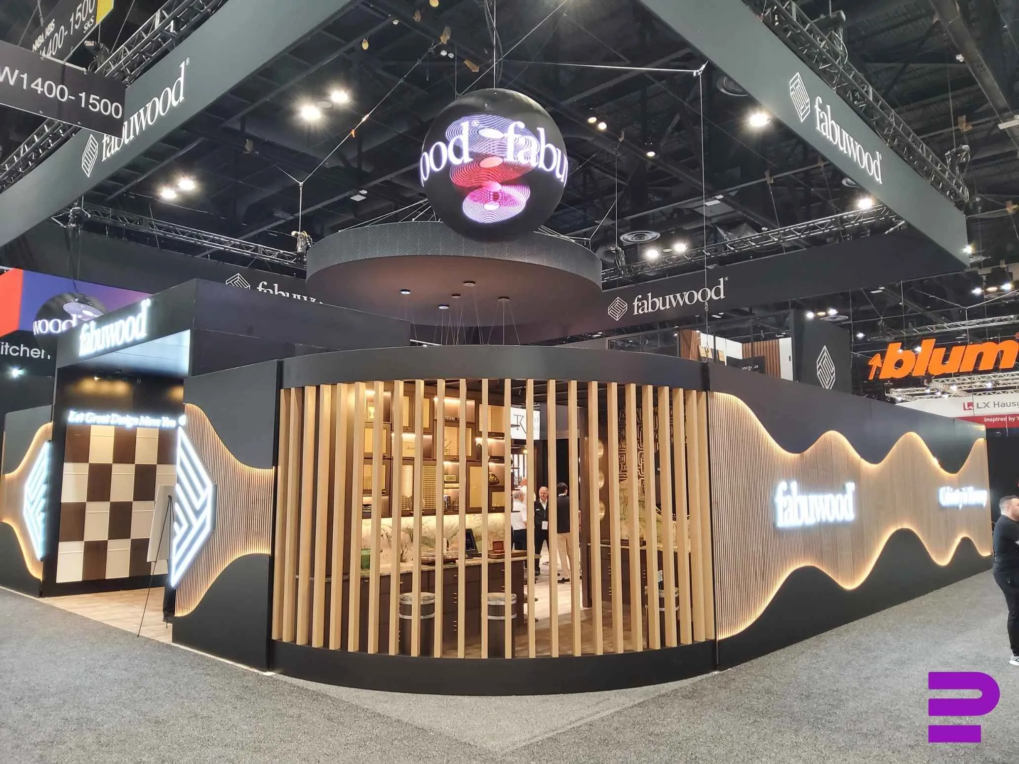 Immersive room inside the Fabuwood KBIS 2026 booth created by Purple Exhibits