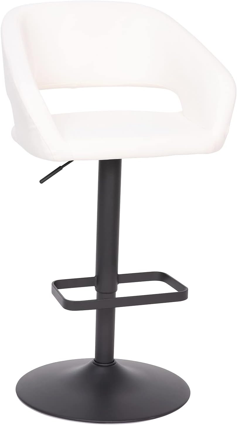 Adjustable Vinyl Barstool, White