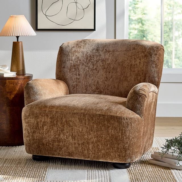 Caramel Chenille Accent Chair