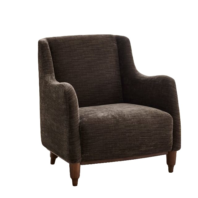 Coffee Velvet Accent Chair