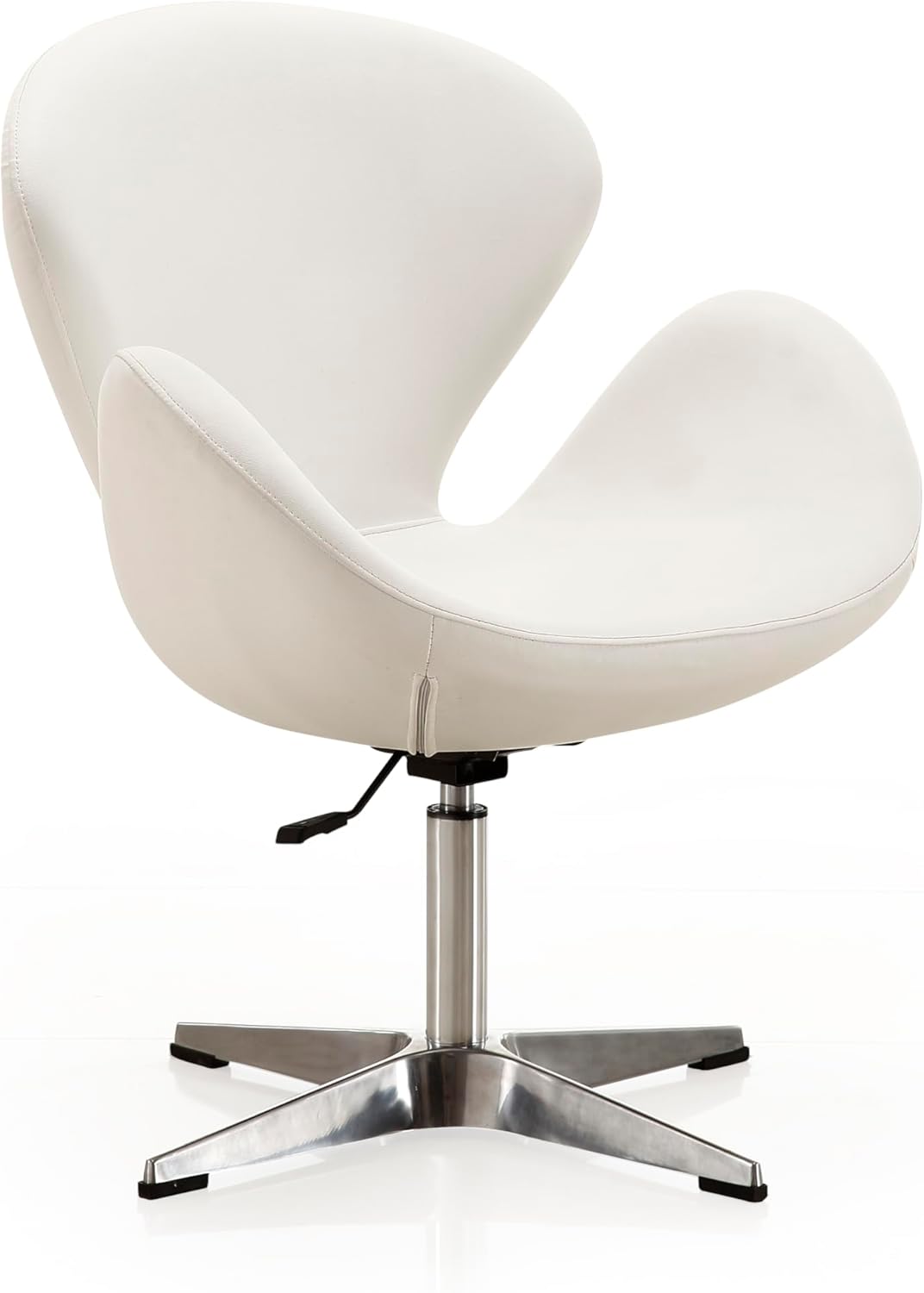 Round-Seat Leather Accent Chair