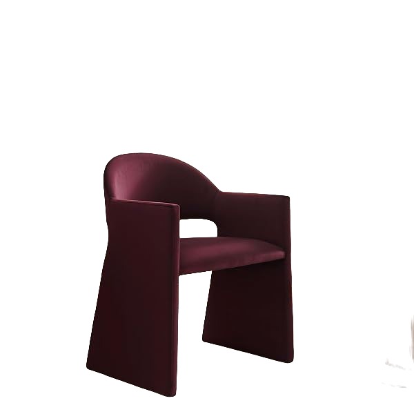 Velvet Barrel Dining Chair, Mulberry
