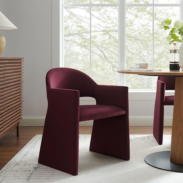 Velvet Barrel Dining Chair, Mulberry