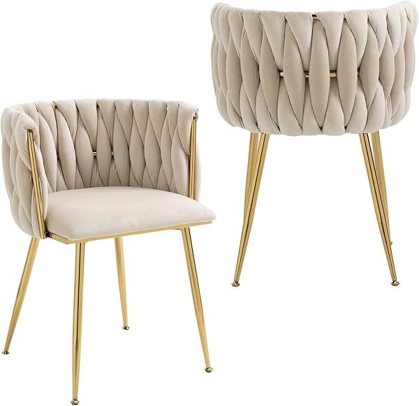 Woven Velvet Dining Chairs (pair)