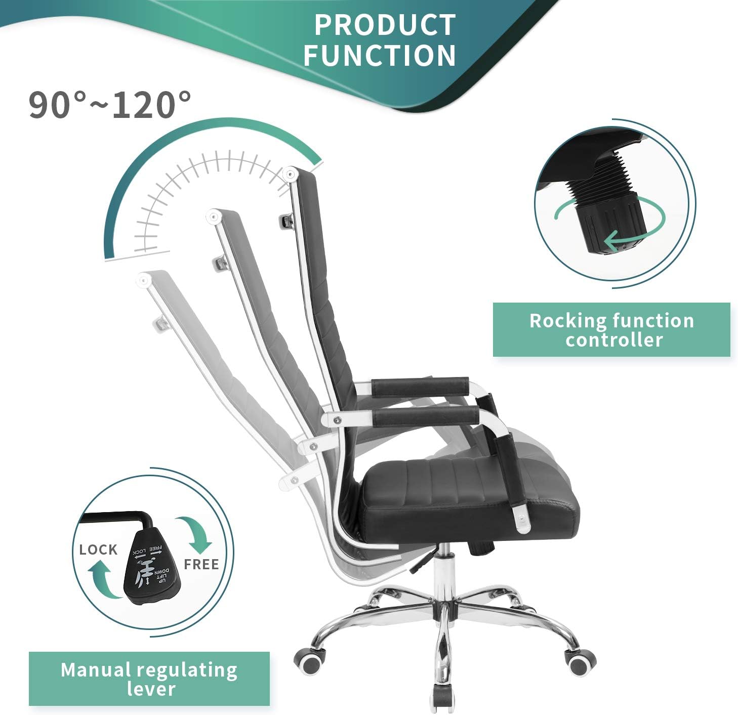 Executive Ribbed Leather Chair