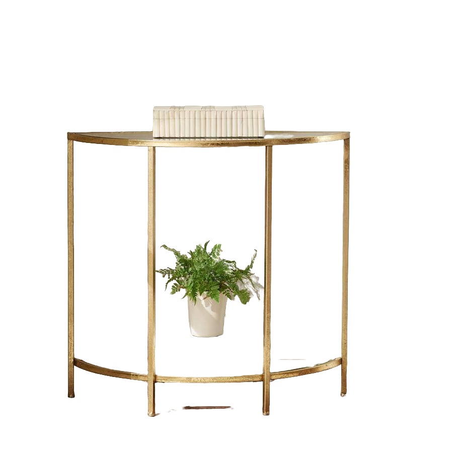 Gold Half-Moon Console