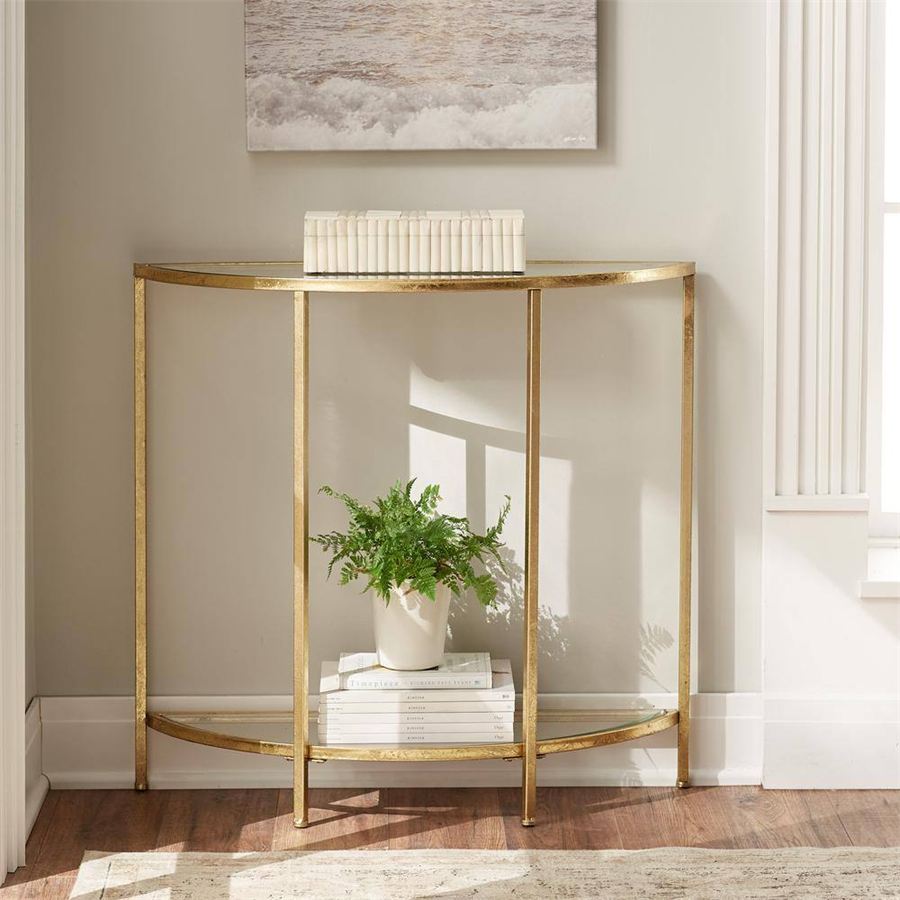 Gold Half-Moon Console