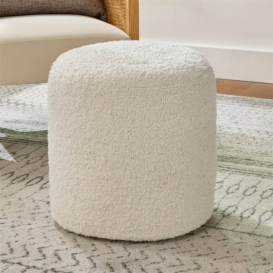 Ivory Boucle Pouf