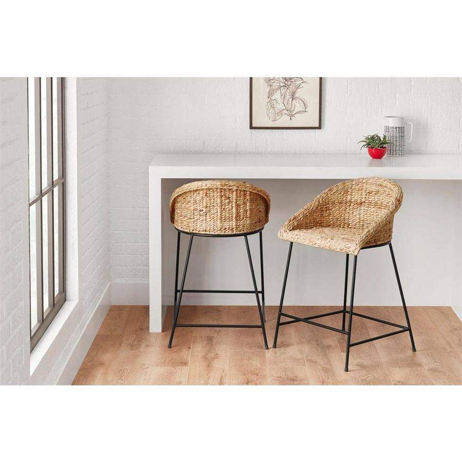 Woven Hyacinth Counter Stool