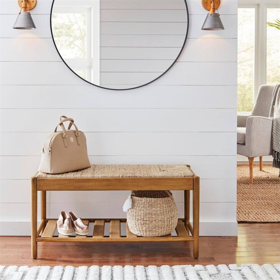 Woven Natural Bench, 38"