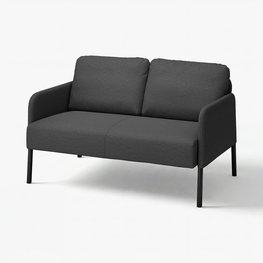 Simple Loveseat, Dark Gray